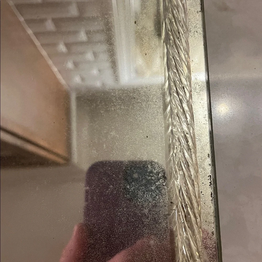 MCM Vintage Lucite Vanity Mirror Tray with gold leave and acrylic accents